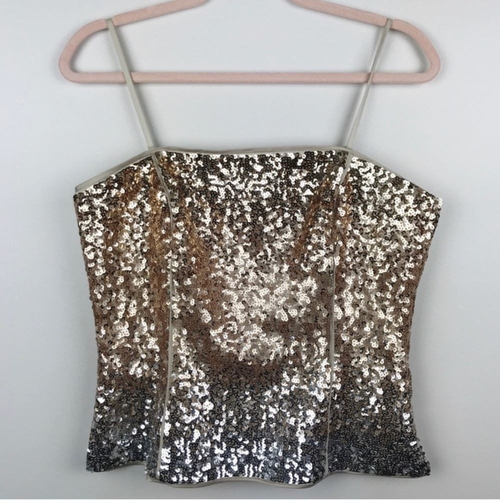 WHBM Ombré Sequin Bustier Party Sz 10